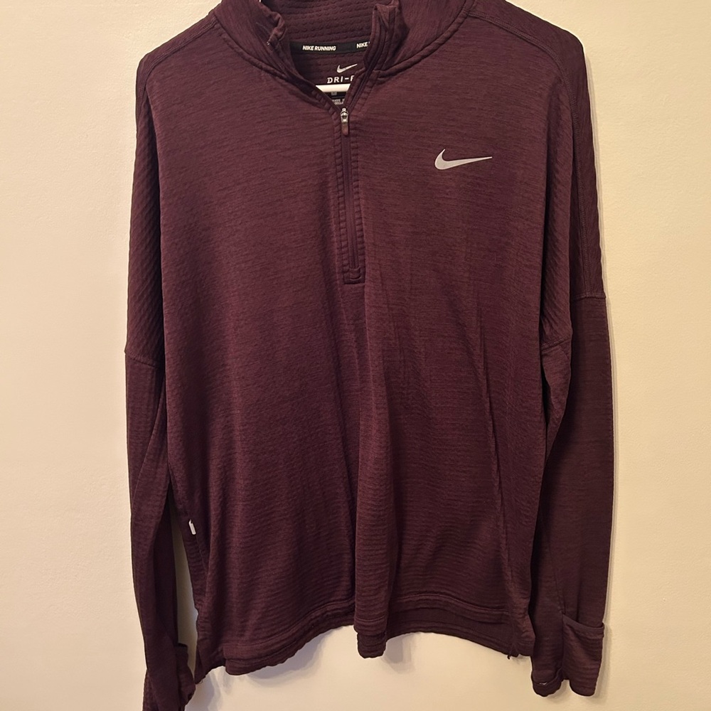 Nike Running Purple Quarter Zip Up Shirt Dri-Fit Large